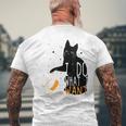 私は何をしたい黒猫カップ面白いグラフィック猫愛好家 メンズTシャツ バックプリント 高齢者への贈り物