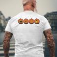 車の警告灯 面白いメカニック ハロウィン パンプキン オレンジ メンズTシャツ バックプリント 高齢者への贈り物