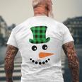雪だるま 顔 にんじん鼻 クリスマス 冬 格子柄 サンタハット メンズTシャツ バックプリント 高齢者への贈り物