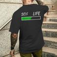 50Th Birthday 50 Life 50 Years Life Loading Bar 50 Percent メンズTシャツ バックプリント 彼への贈り物