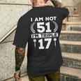 51歳の誕生日 ダーツプレイヤー おもしろダーツ メンズTシャツ バックプリント 彼への贈り物