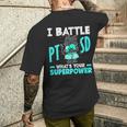 I Battle Ptsd What's Youruperpower Ptsd認識 メンズTシャツ バックプリント 彼への贈り物