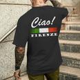 Ciao Italia トリコローレ イタリア国旗 フィレンツェ フィレンツェ イタリア 長袖tシャツ メンズTシャツ バックプリント 彼への贈り物