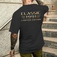 Classic 1991 ヴィンテージカー誕生35周年 メンズTシャツ バックプリント 彼への贈り物