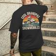Cool Grandpas Ride Snowmobiles Vintage Snowmobiling Grandpa Men's Back Print T-Shirt Gifts for Him