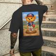 Cool Teddy Bear Baseball Player Illustration Graphic s メンズTシャツ バックプリント 彼への贈り物