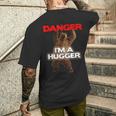 Danger I'm A Big Hugger 面白い危険な熊のハギング メンズTシャツ バックプリント 彼への贈り物