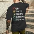 Eatleep Anime Gaming Repite El Manga Retro De Anime Otaku Manga Larga Camiseta Hombre Estampado Espalda Regalos para él