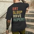 Eatleep Rave Repeat Edm テクノ メンズTシャツ バックプリント 彼への贈り物