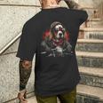 Fantastico Motociclista Papà Biker Divertente Cane Beagle Papà Rider T-shirt da uomo con stampa posteriore Regalos para él