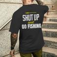hut Up And Go Fishing Fisher Lover Fish Fishing メンズTシャツ バックプリント 彼への贈り物