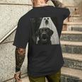 Halloween Selfie Black Lab With Bear Ghost Costume Meme Men's T-shirt Back Print Funny Gifts
