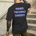 Hard Techno Daddy Edm Electro Music Festival Dad Father Rave メンズTシャツ バックプリント 彼への贈り物