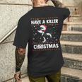 Have A Killer Whale クリスマス サンタ アグリークリスマス シャチ ファニー メンズTシャツ バックプリント 彼への贈り物
