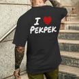 I Heart 愛 Pekpek フィリピンタガログ語 フィリピン フィリピン人 長袖tシャツ メンズTシャツ バックプリント 彼への贈り物