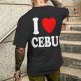 I Heart 愛 セブ 旅行 バケーション ツーリズム フィリピン メンズTシャツ バックプリント 彼への贈り物