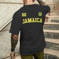 Jamaica 62 2024 年独立記念日ジャマイカ国旗ジャージ 長袖tシャツ メンズTシャツ バックプリント 彼への贈り物