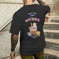 Kawaii Boba K-Pop バブルティーフレンズ ハングル メンズTシャツ バックプリント 彼への贈り物