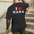 I Love Hana 私は愛する Hana メンズTシャツ バックプリント 彼への贈り物