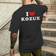I Love Kozue 私は愛する Kozue メンズTシャツ バックプリント 彼への贈り物
