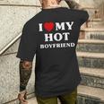 I Love My Hot Boyfriend シャツ マッチング I Heart My Boyfriend メンズTシャツ バックプリント 彼への贈り物