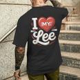 I Love My Lee 名前 Lee メンズTシャツ バックプリント 彼への贈り物