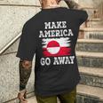 Make America Go Away グリーンランド国旗 アンティーク調 メンズTシャツ バックプリント 彼への贈り物