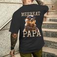 Meerkat Papaミーアキャット パパ パパ 父の日 マングース パパ スリケート ファーザー メンズTシャツ バックプリント 彼への贈り物