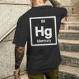 Mercury Hg 元素周期表 サイエンスギフト メンズTシャツ バックプリント 彼への贈り物