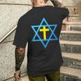 Messianique Étoile De David Avec Croix Dorée T-shirt imprimé au dos Cadeaux pour lui