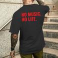 No Music No Life For All Music Lovers メンズレディース メンズTシャツ バックプリント 彼への贈り物