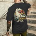 Papasaurus Rex Padre Dinosauro Famiglia Dino Papaaurus T-shirt da uomo con stampa posteriore Regalos para él