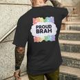 Proud Brah ゲイプライドフラッグ ジェンダー平等 パステルブラ 長袖tシャツ メンズTシャツ バックプリント 彼への贈り物