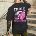 Tackle Breast Cancer Awareness Fighting American Football Men's T-shirt Back Print Gifts for Him