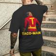 Taco-Man 面白い 反トランプ ハロウィーン 政治的コスチュームアイデア メンズTシャツ バックプリント 彼への贈り物