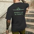 Wheels Up In Thirty プライベートジェット用語 長袖tシャツ メンズTシャツ バックプリント 彼への贈り物