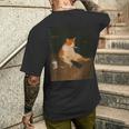 おもしろタバコ 子猫 喫煙 バカ ミーム ブレイン メンズTシャツ バックプリント 彼への贈り物