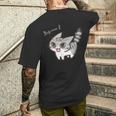 ねこシャーサバトラ白猫ver メンズTシャツ バックプリント 彼への贈り物