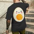 ゆで卵 朝食用卵 メンズTシャツ バックプリント 彼への贈り物
