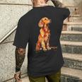 アイリッシュセッター 犬 グラフィック ペットアート アイリッシュセッター メンズTシャツ バックプリント 彼への贈り物