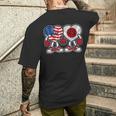 アメリカと日本 ハート フレンドシップ メンズTシャツ バックプリント 彼への贈り物