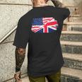 アメリカの国旗-ユニオンジャック-イギリスの国旗 Usa Flag Union Jack Uk Flag メンズTシャツ バックプリント 彼への贈り物