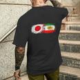 イランと日本一緒、半分日本人、半分イラン人 メンズTシャツ バックプリント 彼への贈り物