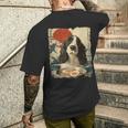 イングリッシュスプリンガー・スパニエル 英語 スプリンガー スパニエル 犬 ラーメン メンズTシャツ バックプリント 彼への贈り物