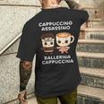 カワイイカプチーノ アサシーノ バレリーナ イタリアン ブレイン ミーム メンズTシャツ バックプリント 彼への贈り物