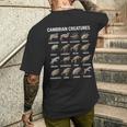 カンブリア紀の生き物チャート先史時代の生活古生物学 メンズTシャツ バックプリント 彼への贈り物