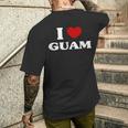 グアムアイハートグアムお土産i Love Guam メンズTシャツ バックプリント 彼への贈り物