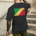 コンゴ民主共和国 旗 Democratic Republic Congo Flag Pride Proud メンズTシャツ バックプリント 彼への贈り物