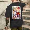 コーギー 面白いtシャツ 犬 タロット カード かわいい メンズ 子供 おもしろ 服 グッズ ネタ わんこ メンズTシャツ バックプリント 彼への贈り物