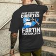 ジャスト・ファイティン・ダイアベティス＆ファーティン・スパークルズ 1型糖尿病 メンズTシャツ バックプリント 彼への贈り物